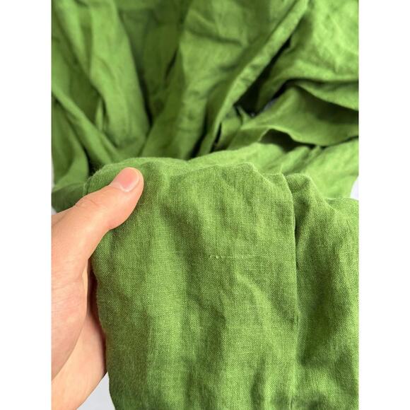 Apiece Apart Alessandra Sarong Green Shirt Dress Size 4 with Fabric Pull - Picture 6 of 7